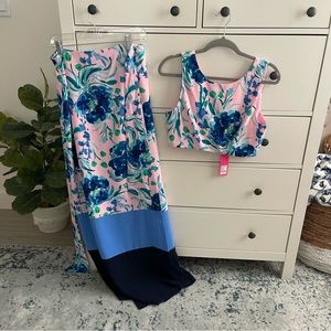 NWT LILLY GEMMA CROP TOP & MAXI SKIRT SET • Size 6
